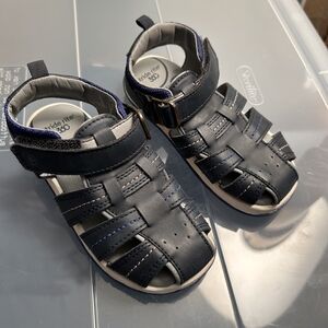 Stride Rite Navy Leather Fisherman Sandals